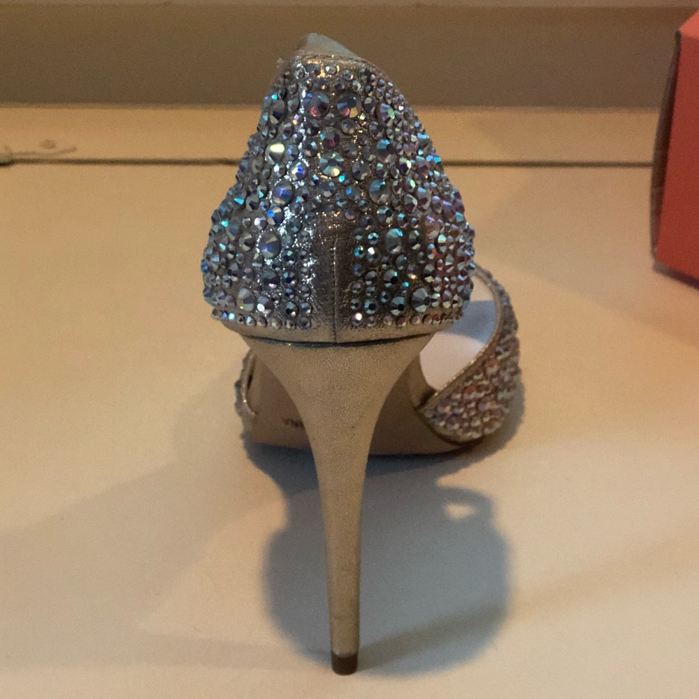 Peep Toe Rhinestone Heels - Picture 4 of 8